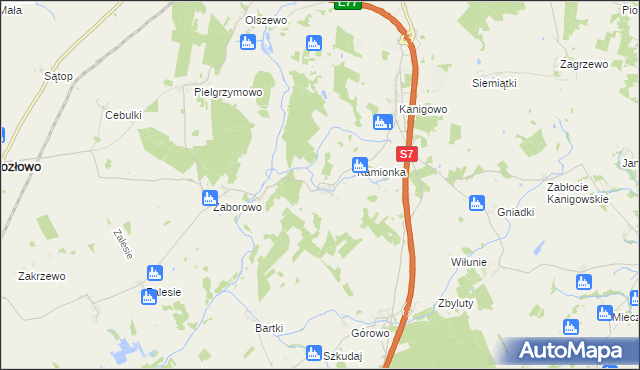 mapa Ważyny, Ważyny na mapie Targeo