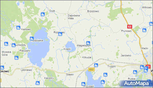 mapa Węgielsztyn, Węgielsztyn na mapie Targeo