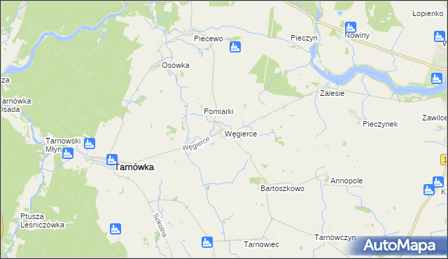 mapa Węgierce gmina Tarnówka, Węgierce gmina Tarnówka na mapie Targeo