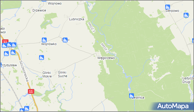 mapa Węgorzewo gmina Okonek, Węgorzewo gmina Okonek na mapie Targeo