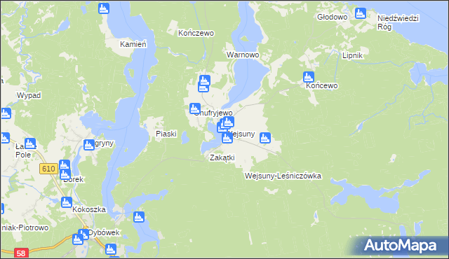 mapa Wejsuny, Wejsuny na mapie Targeo
