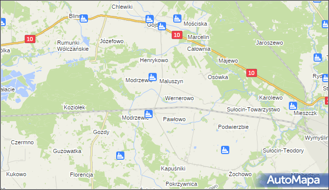 mapa Wernerowo, Wernerowo na mapie Targeo