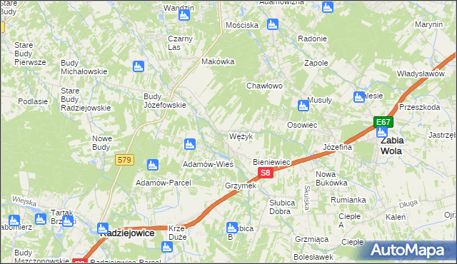 mapa Wężyk, Wężyk na mapie Targeo