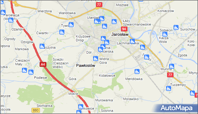 mapa Widna Góra, Widna Góra na mapie Targeo