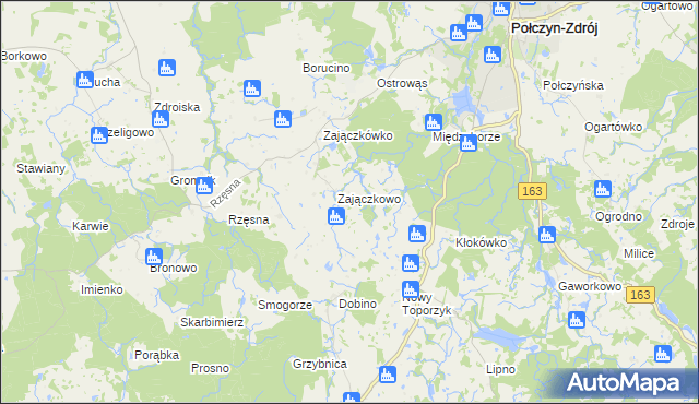 mapa Widów gmina Połczyn-Zdrój, Widów gmina Połczyn-Zdrój na mapie Targeo