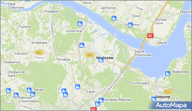 mapa Wieliszew, Wieliszew na mapie Targeo