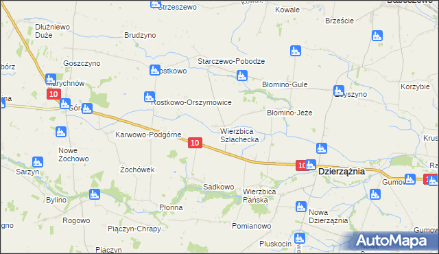 mapa Wierzbica Szlachecka, Wierzbica Szlachecka na mapie Targeo