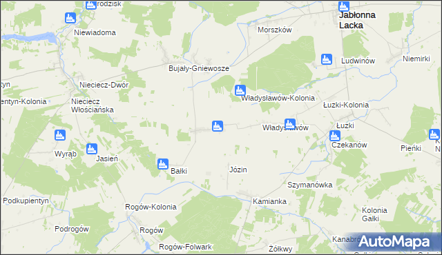 mapa Wierzbice-Guzy, Wierzbice-Guzy na mapie Targeo