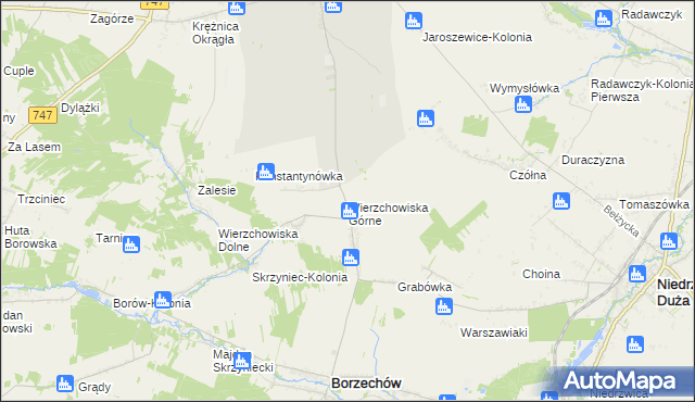 mapa Wierzchowiska Górne, Wierzchowiska Górne na mapie Targeo