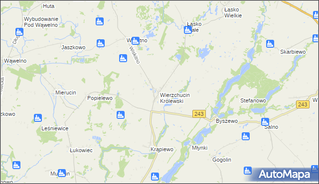 mapa Wierzchucin Królewski, Wierzchucin Królewski na mapie Targeo