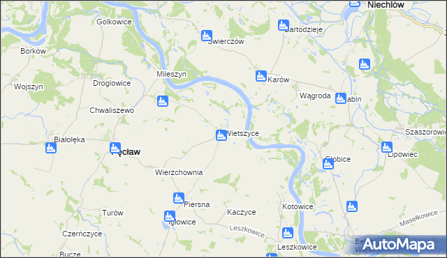 mapa Wietszyce, Wietszyce na mapie Targeo