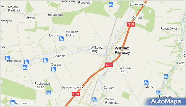 mapa Wilkołaz Trzeci, Wilkołaz Trzeci na mapie Targeo