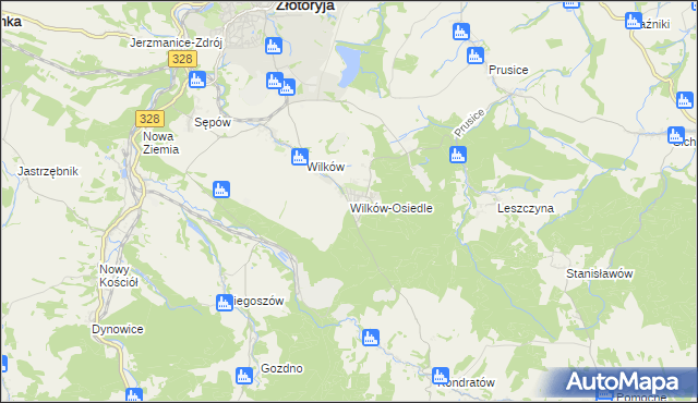mapa Wilków-Osiedle, Wilków-Osiedle na mapie Targeo