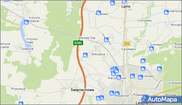 mapa Wilkowice gmina Lipno, Wilkowice gmina Lipno na mapie Targeo