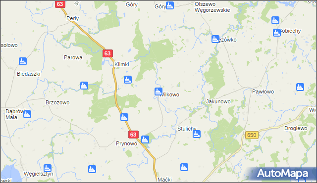mapa Wilkowo gmina Węgorzewo, Wilkowo gmina Węgorzewo na mapie Targeo