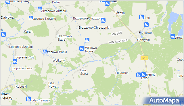 mapa Wilkowo Stare, Wilkowo Stare na mapie Targeo
