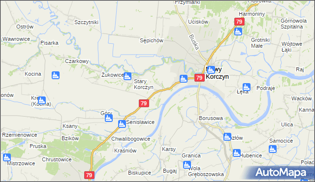 mapa Winiary Dolne, Winiary Dolne na mapie Targeo