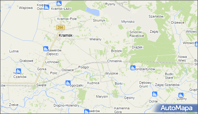 mapa Winnica gmina Kramsk, Winnica gmina Kramsk na mapie Targeo