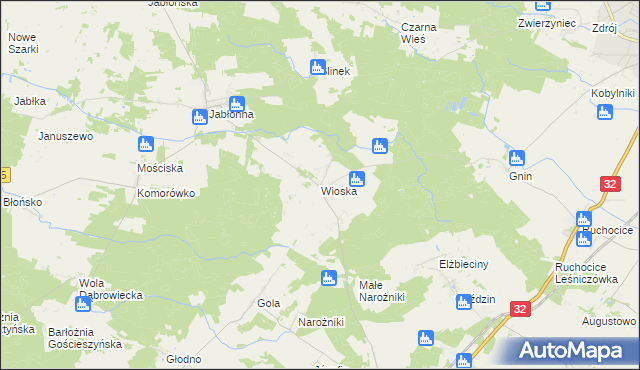mapa Wioska gmina Rakoniewice, Wioska gmina Rakoniewice na mapie Targeo