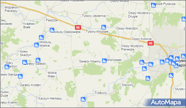mapa Wiśniówek-Kolonia, Wiśniówek-Kolonia na mapie Targeo