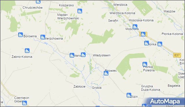 mapa Władysławin, Władysławin na mapie Targeo