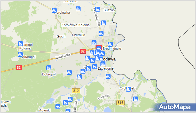 mapa Włodawa, Włodawa na mapie Targeo
