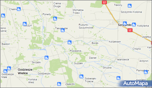 mapa Włodzimierz gmina Szczytniki, Włodzimierz gmina Szczytniki na mapie Targeo