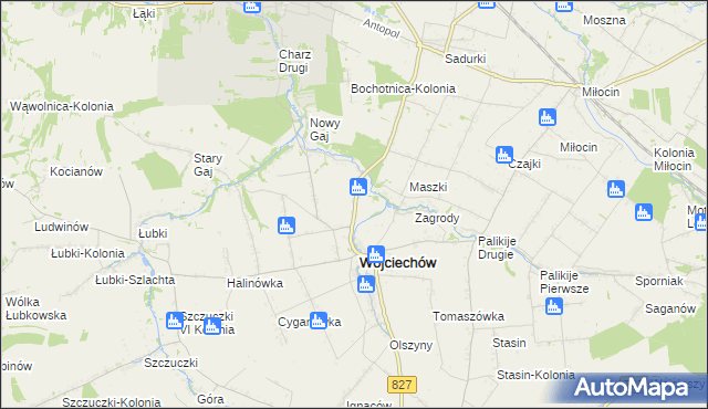 mapa Wojciechów-Kolonia Piąta, Wojciechów-Kolonia Piąta na mapie Targeo
