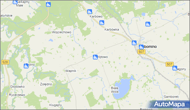 mapa Wójtowo gmina Lubomino, Wójtowo gmina Lubomino na mapie Targeo