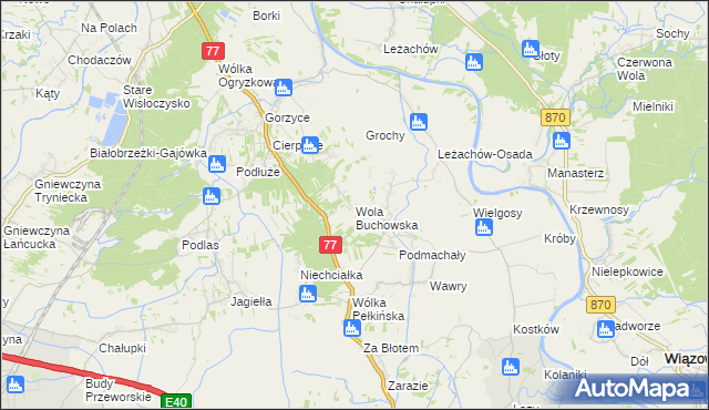 mapa Wola Buchowska, Wola Buchowska na mapie Targeo