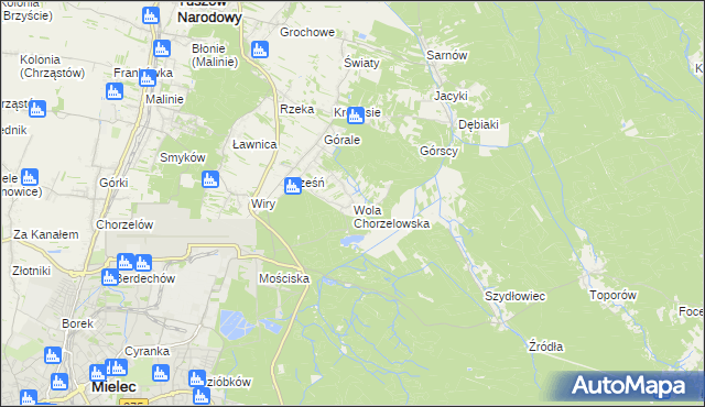 mapa Wola Chorzelowska, Wola Chorzelowska na mapie Targeo