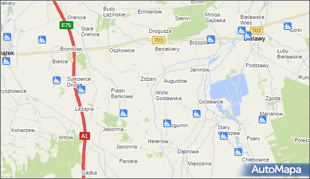 mapa Wola Gosławska, Wola Gosławska na mapie Targeo