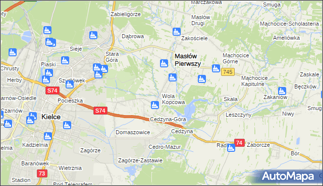 mapa Wola Kopcowa, Wola Kopcowa na mapie Targeo
