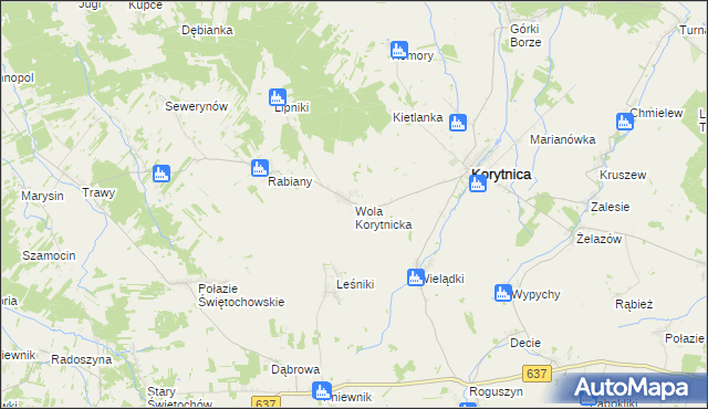 mapa Wola Korytnicka, Wola Korytnicka na mapie Targeo