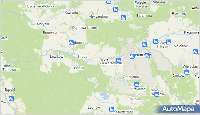 mapa Wola Łaskarzewska, Wola Łaskarzewska na mapie Targeo