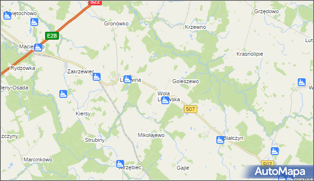 mapa Wola Lipowska, Wola Lipowska na mapie Targeo