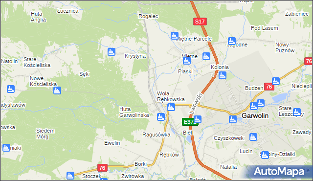 mapa Wola Rębkowska, Wola Rębkowska na mapie Targeo