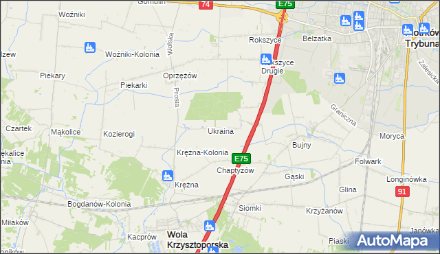 mapa Wola Rokszycka, Wola Rokszycka na mapie Targeo