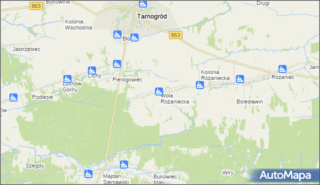 mapa Wola Różaniecka, Wola Różaniecka na mapie Targeo