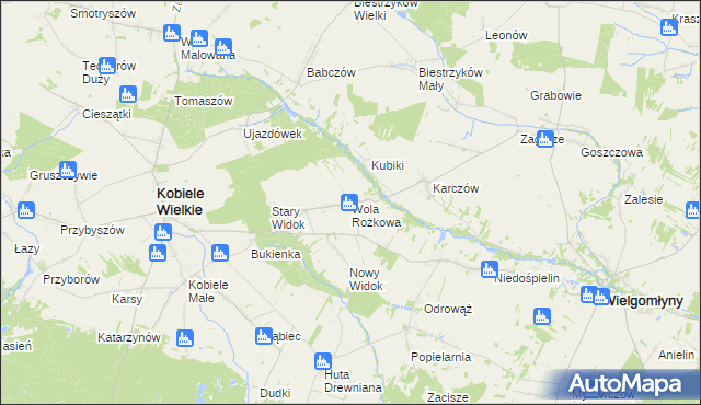 mapa Wola Rożkowa, Wola Rożkowa na mapie Targeo