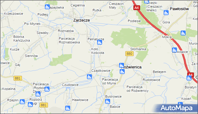 mapa Wola Roźwienicka, Wola Roźwienicka na mapie Targeo