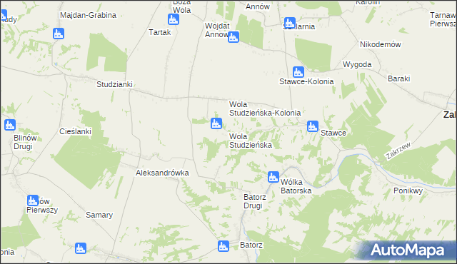 mapa Wola Studzieńska, Wola Studzieńska na mapie Targeo