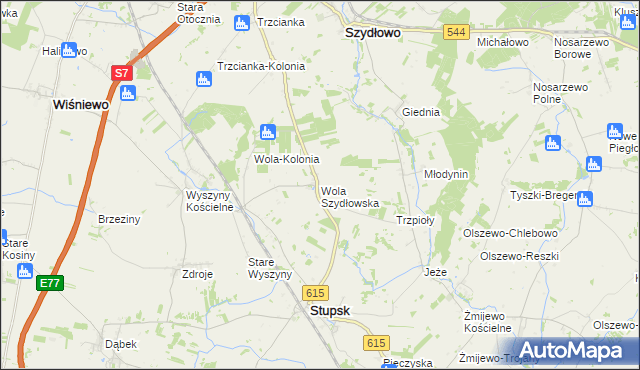 mapa Wola Szydłowska, Wola Szydłowska na mapie Targeo