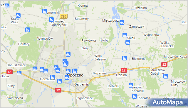mapa Wola Załężna, Wola Załężna na mapie Targeo