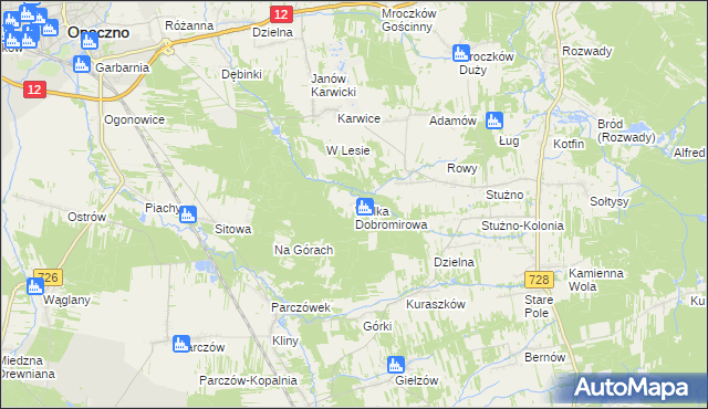mapa Wólka Dobromirowa, Wólka Dobromirowa na mapie Targeo