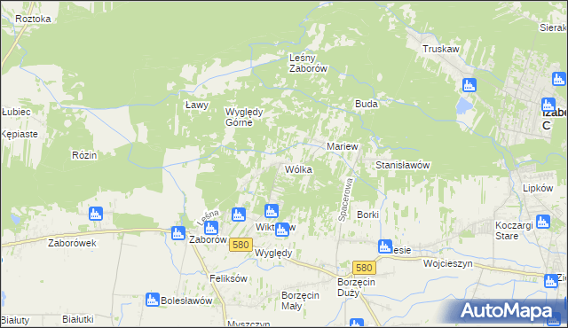 mapa Wólka gmina Leszno, Wólka gmina Leszno na mapie Targeo