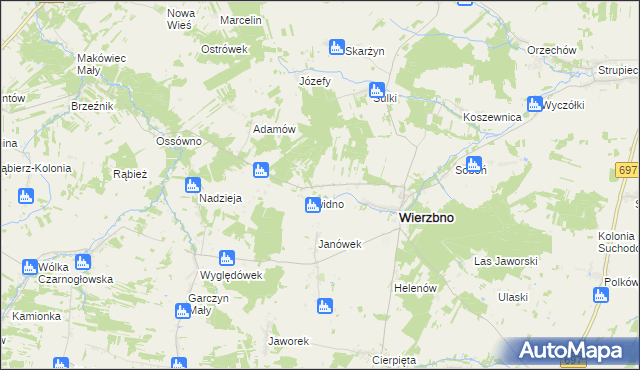 mapa Wólka gmina Wierzbno, Wólka gmina Wierzbno na mapie Targeo