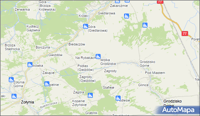 mapa Wólka Grodziska gmina Grodzisko Dolne, Wólka Grodziska gmina Grodzisko Dolne na mapie Targeo