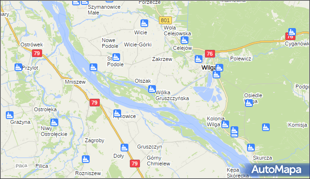 mapa Wólka Gruszczyńska, Wólka Gruszczyńska na mapie Targeo