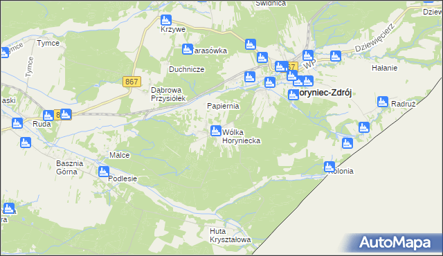 mapa Wólka Horyniecka, Wólka Horyniecka na mapie Targeo